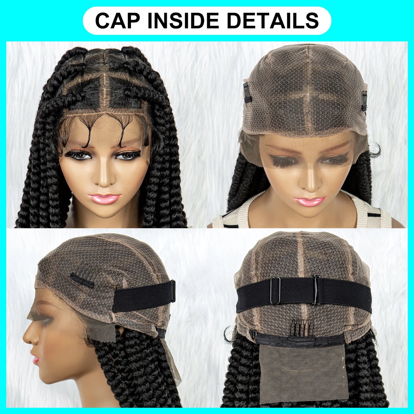 Beaded Dreadlocks Full Lace Wig | Knotless Box & Cornrow Braids Luxegan