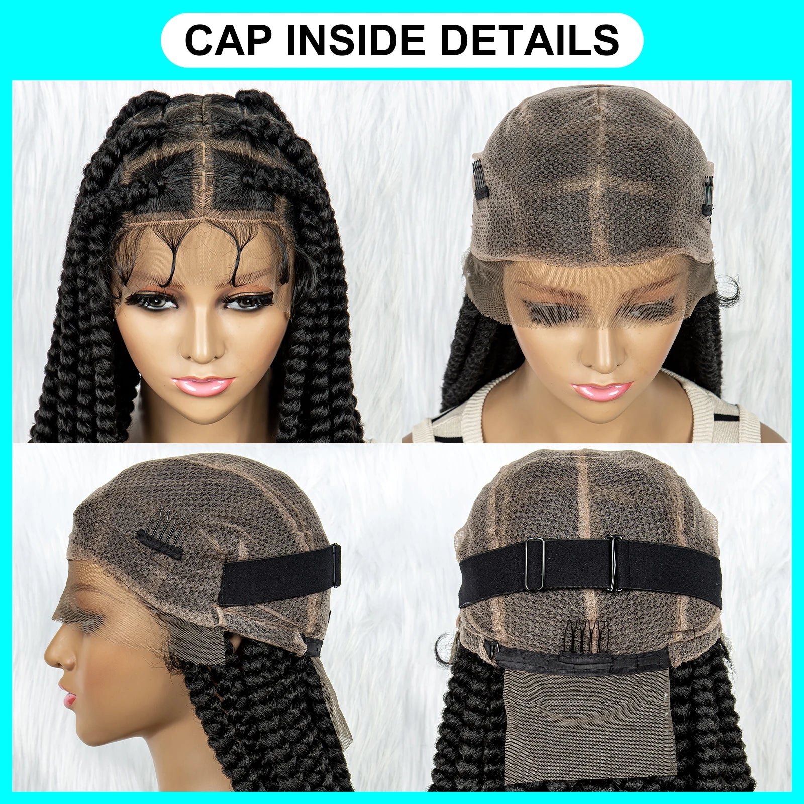Beaded Dreadlocks Full Lace Wig | Knotless Box & Cornrow Braids Luxegan