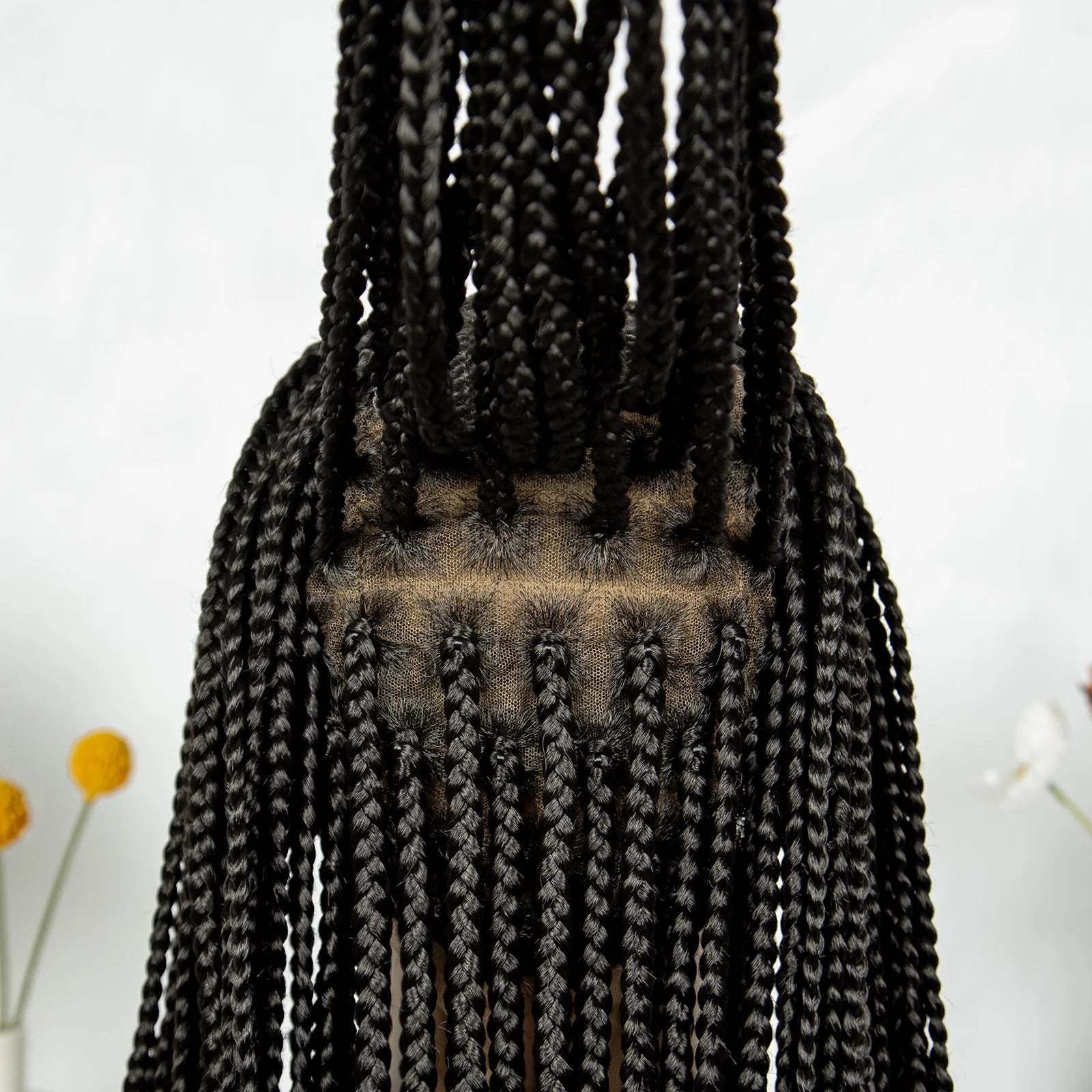 Full Lace Twisted & Box Braids Wig | Cornrow Accents Luxegan