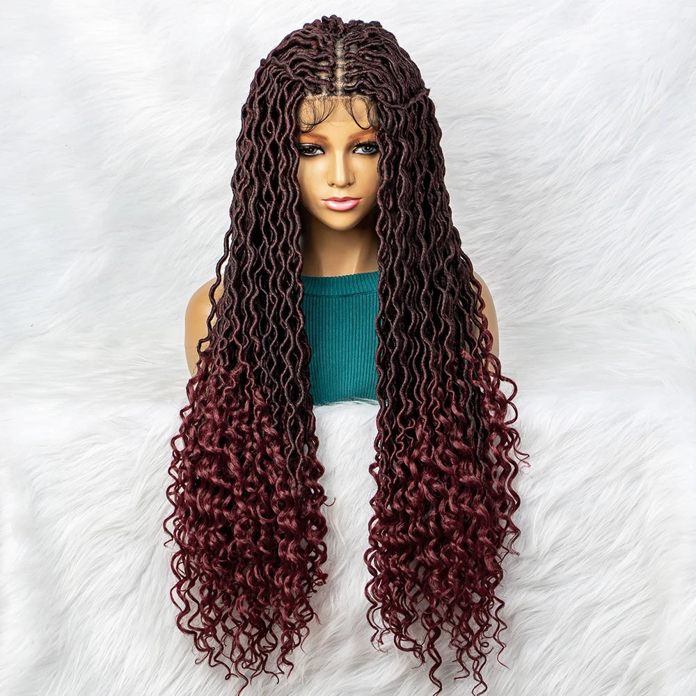 Goddess Box Braids Wig | Curly Ends | Full Lace | Crochet Hair | Black Women Luxegan