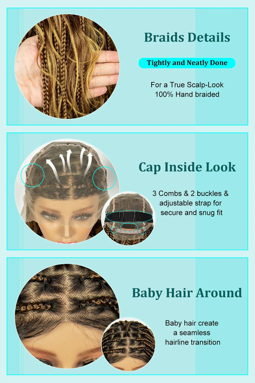 KIMA Twisted Boho Braided Wigs Curly Dreadlocks Full Lace Knotless Synthetic Box Braids Wig  Curly Wigs for Black Women