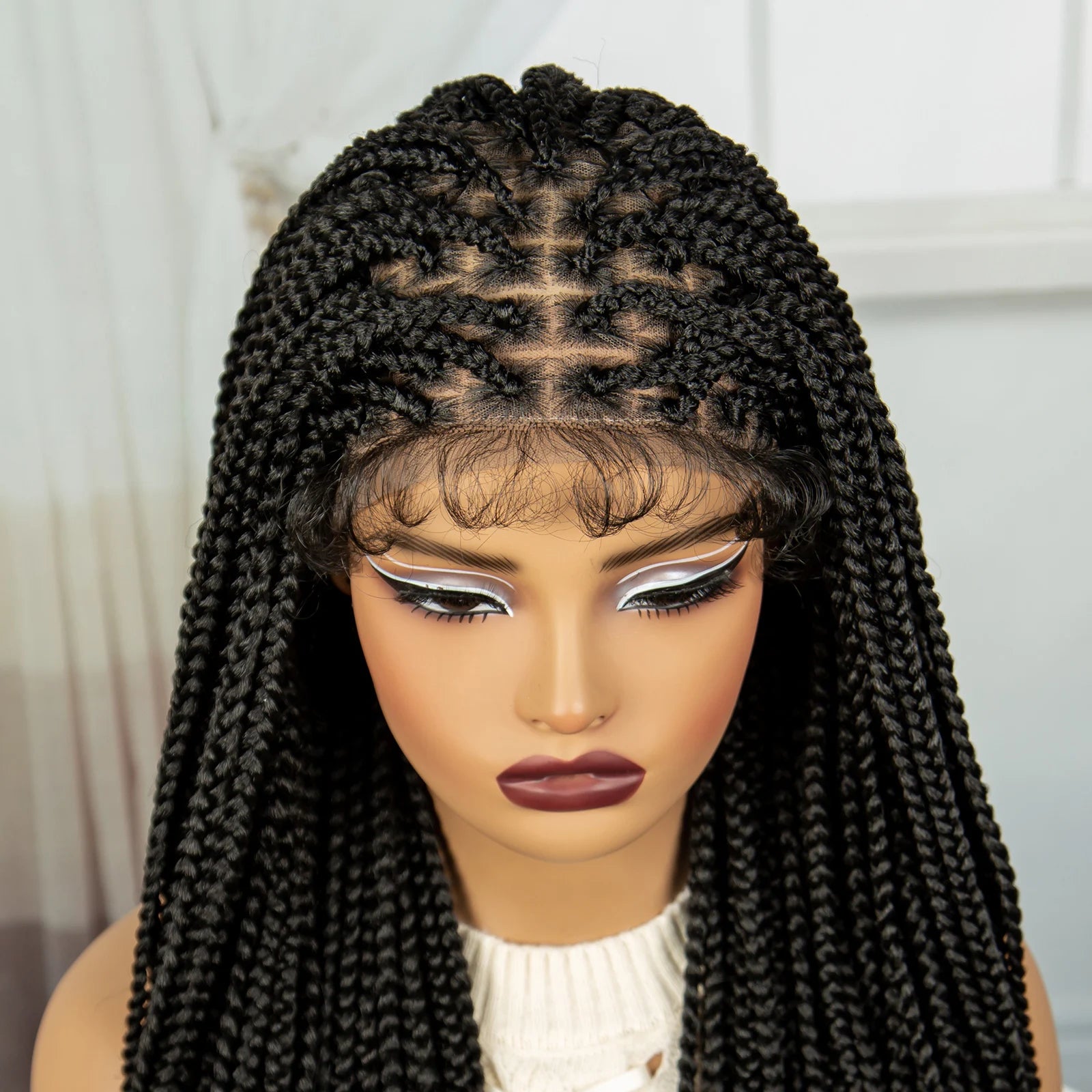 36" Ombre Knotless Braids Wig | 1B/27 | 9x6 Lace Front | Baby Hair Luxegan