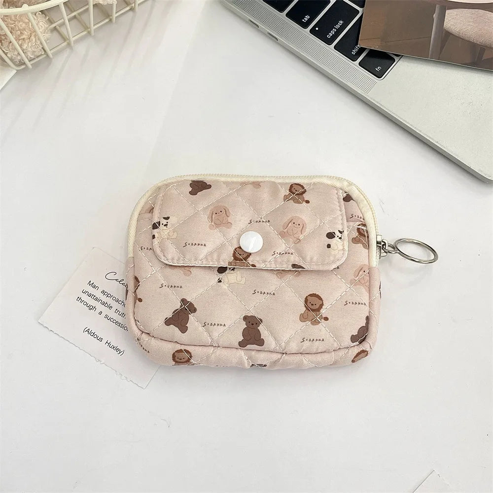 Kawaii Floral Coin Purse | Multifunctional Small Zipper Bag Luxegan