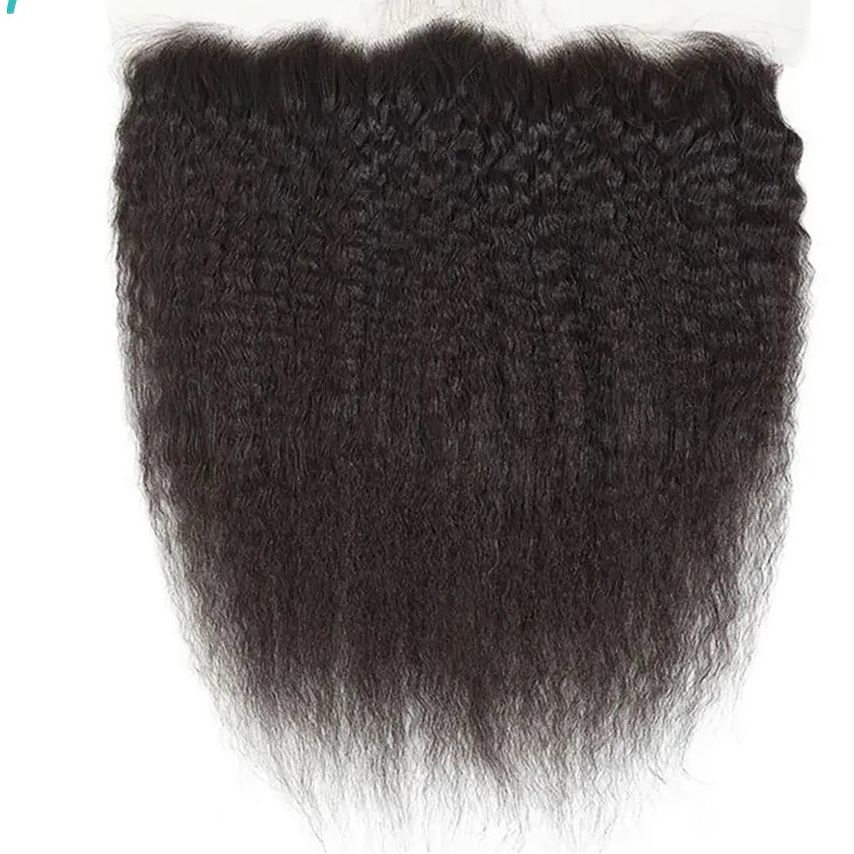 Kinky Straight Yaki Lace Frontal | 13x6 / 13x4 HD & Transparent Brazilian Remy Human Hair Luxegan