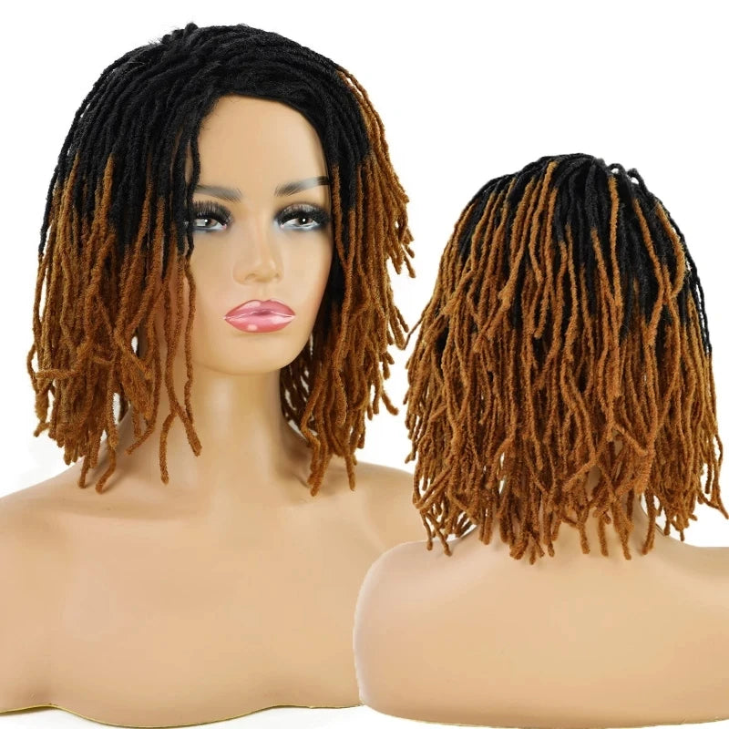 10 Inch | Short | Dreadlock Wigs For Women Synthetic | Fiber | Afro | Curly Twist Wigs