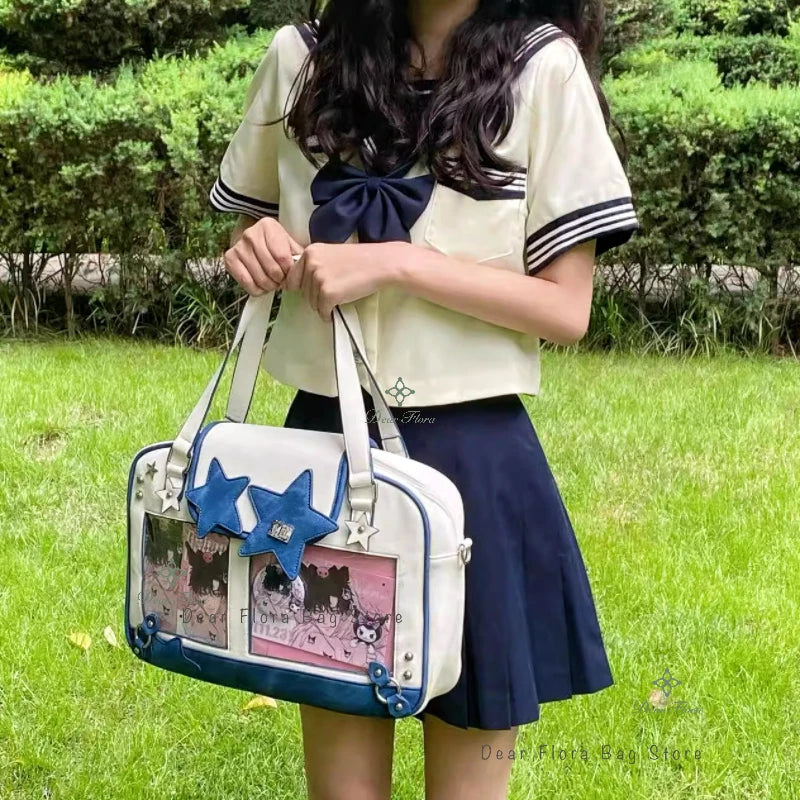 Y2K Trendy Star Ita Bag | Lolita Girl Transparent Display Crossbody | Fashionable DIY Star-Shaped Satchel | Cute Women's Shoulder Bag & Anime Purse (Model 210) Luxegan