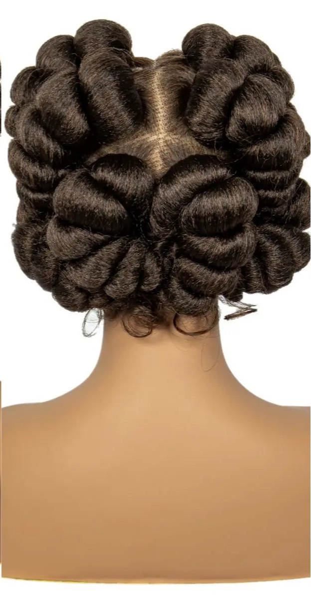 613 Blonde Short Cute Handmade Bantu Knotless Braided Wig | Full Lace Synthetic Wig for Black Women Luxegan