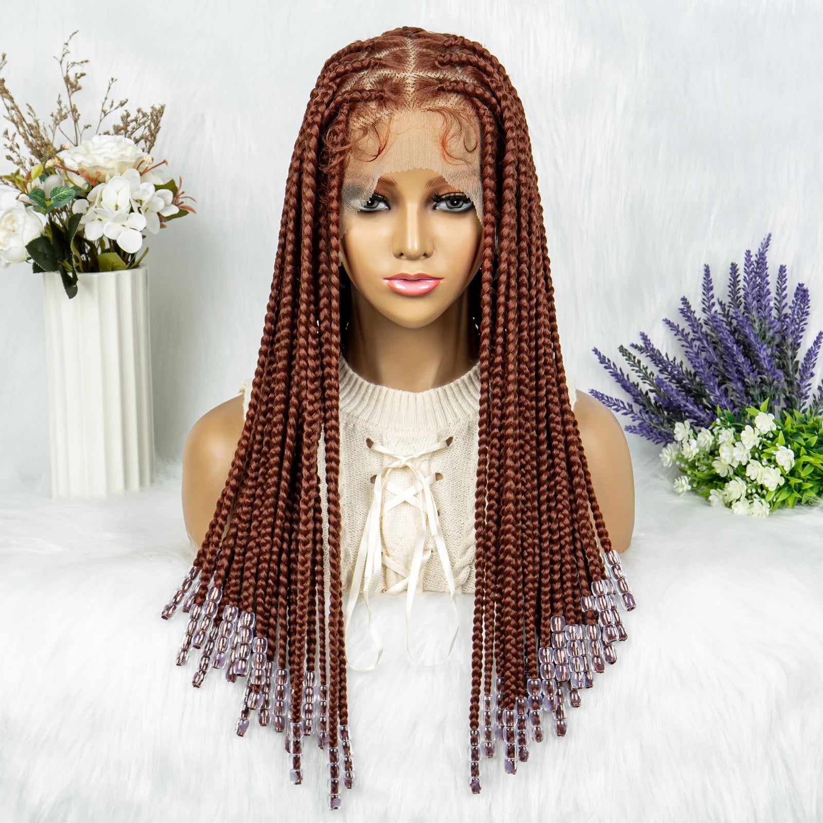 Full Lace Knotless Box Braids Wig | Pre-Plucked Baby Hair | Goddess Braids Luxegan