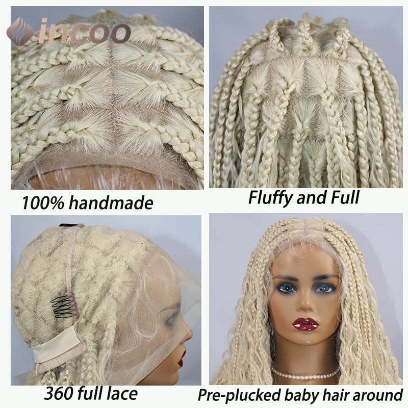 613 Blonde & Burgundy Butterfly Braids Wig | 36" Full Lace | Goddess Locs & Box Braids Luxegan