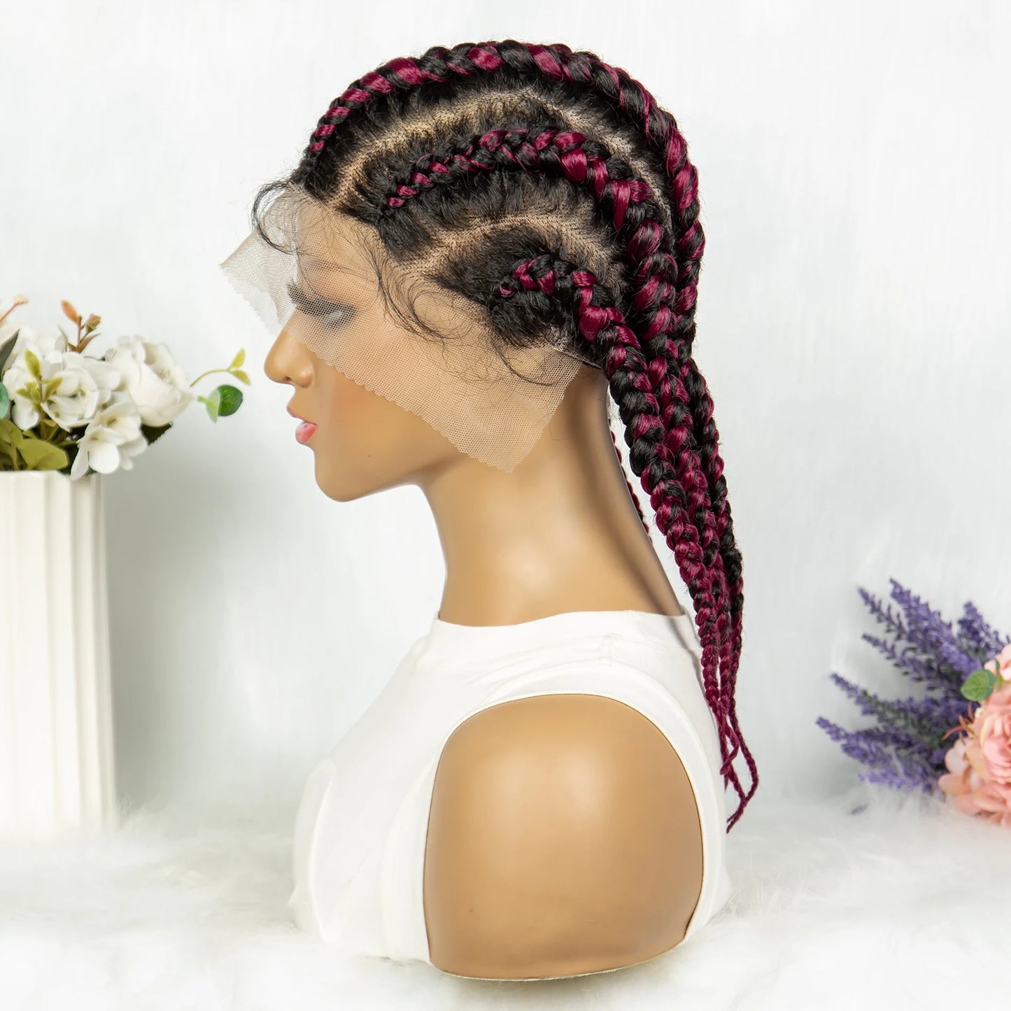 KIMA Full Lace Cornrow Box Braids Wig | Versatile Braiding Styles Luxegan
