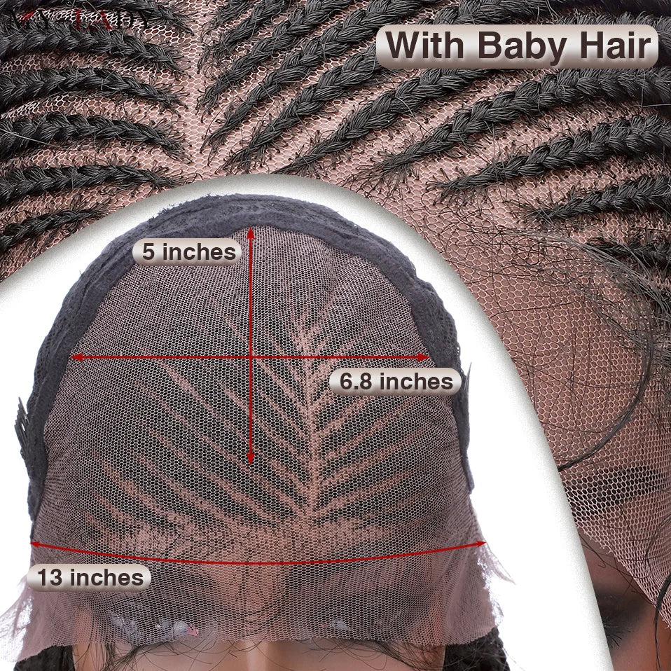 My-Lady Synthetic Braided Wig | 28" Cornrow Braids | Lace Front Wig | Long Curly Ends | Black Women