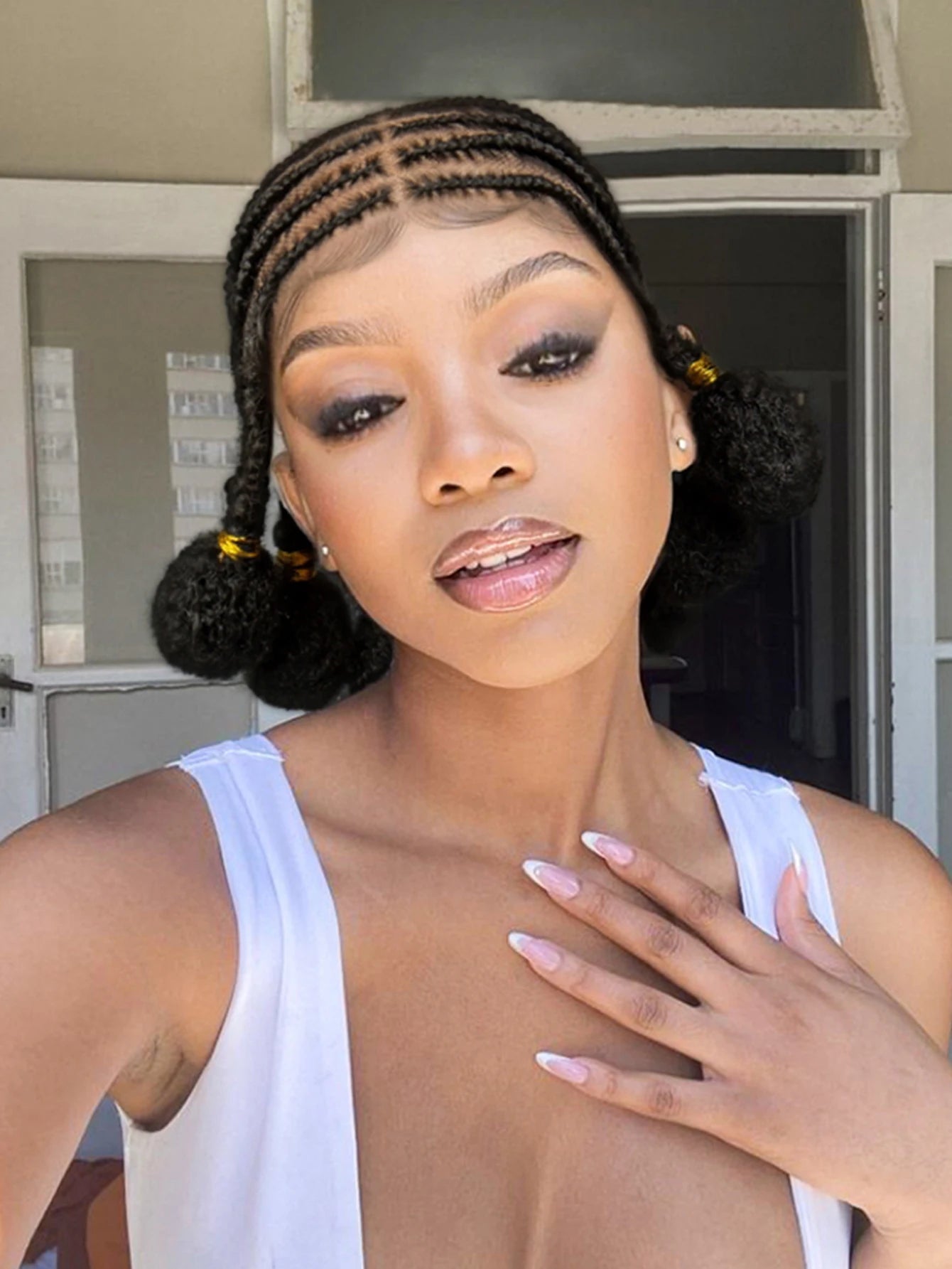 Handmade Bantu Braided Wig | Short Bob | Full Lace | Baby Hair | Synthetic Hair | Women