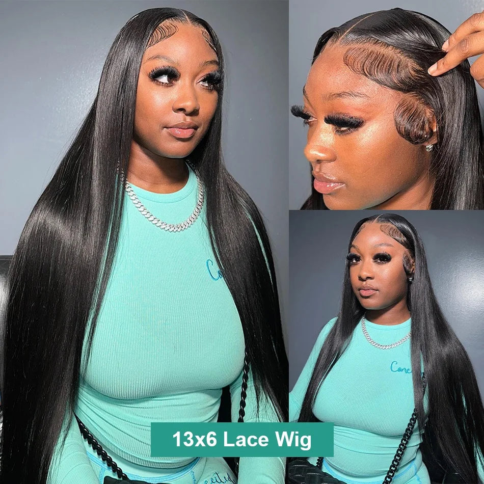 40 Inch Straight HD Lace Frontal Wig | 13x4 & 13x6 Human Hair | Pre-Plucked with Baby Hair Luxegan
