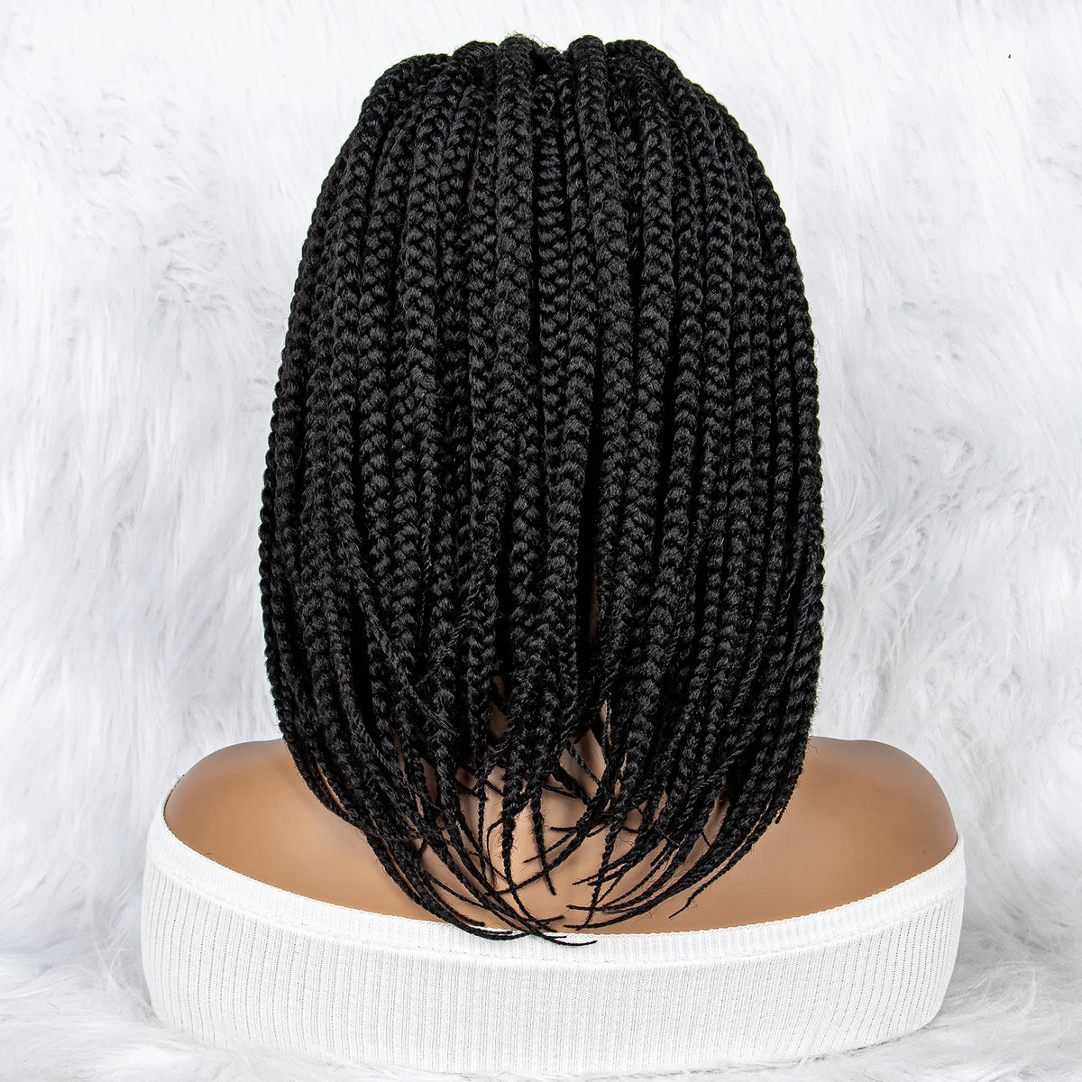 Pelucas trenzadas Bob para mujeres negras Peluca de encaje completo con trenzas estilo cornrow Peluca sintética de encaje frontal con trenzas de caja sin nudos con cabello de bebé
