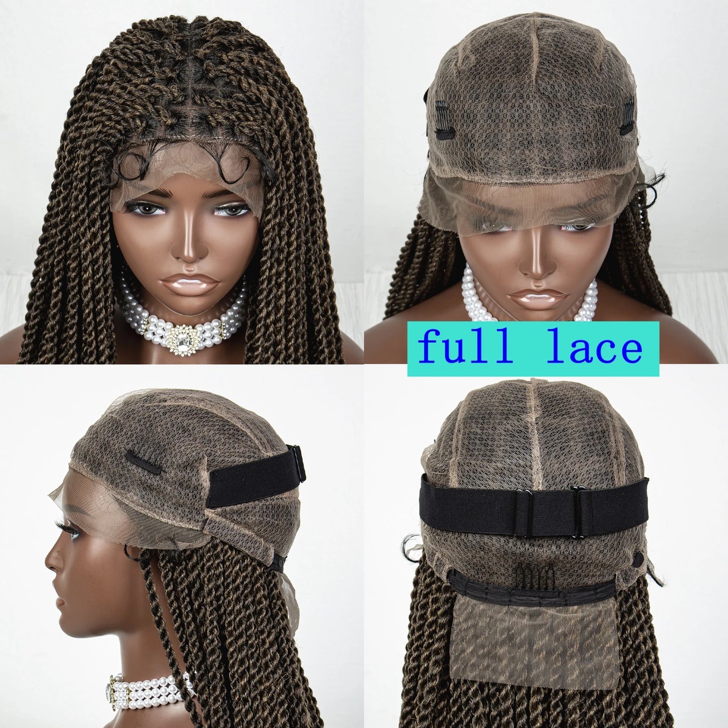 40" Long Straight Braided Wig | Full Lace | Baby Hair | Colored Braids Luxegan