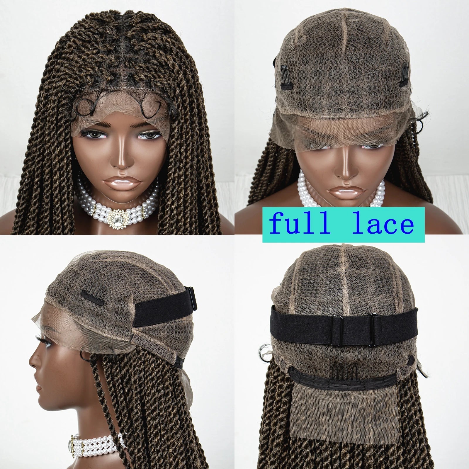 40" Long Straight Braided Wig | Full Lace | Baby Hair | Colored Braids Luxegan