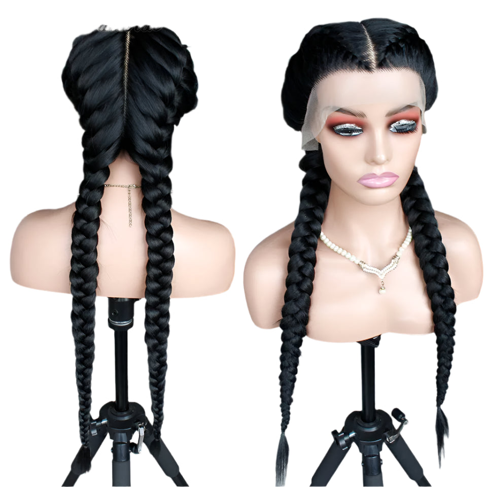 2 Braid Braided Wig | Senegalese Twists | Lace Front | Long Braids | Synthetic Hair | Black Women