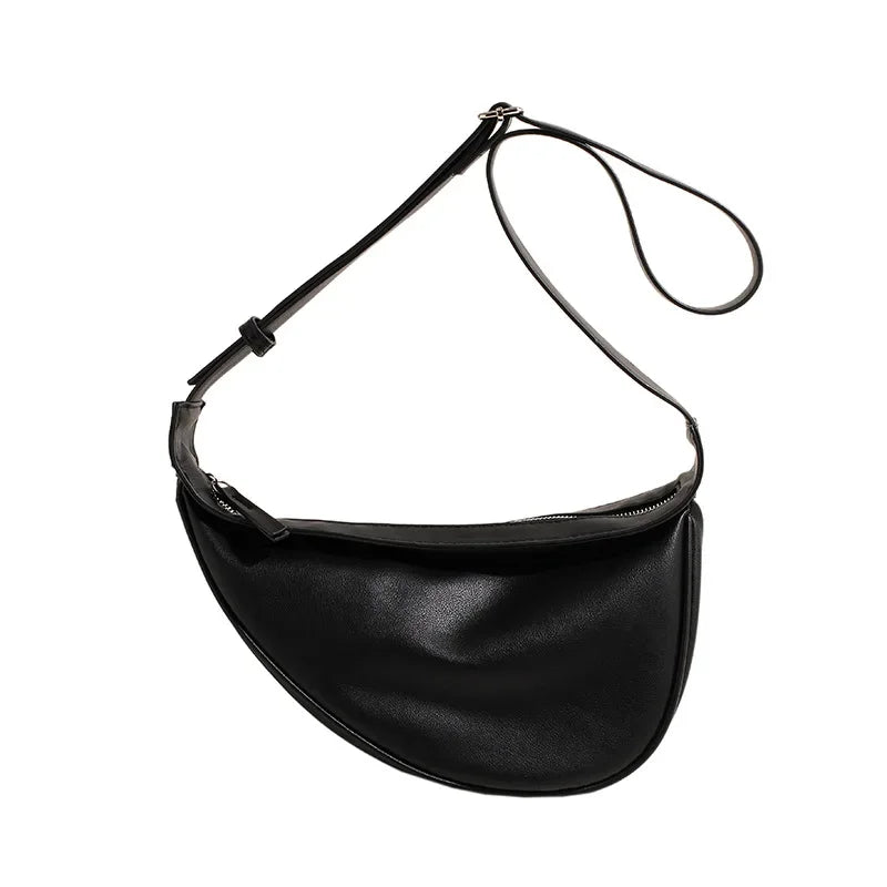 Stitched Saddle Shoulder Bag | High Capacity PU Leather Handbag Luxegan