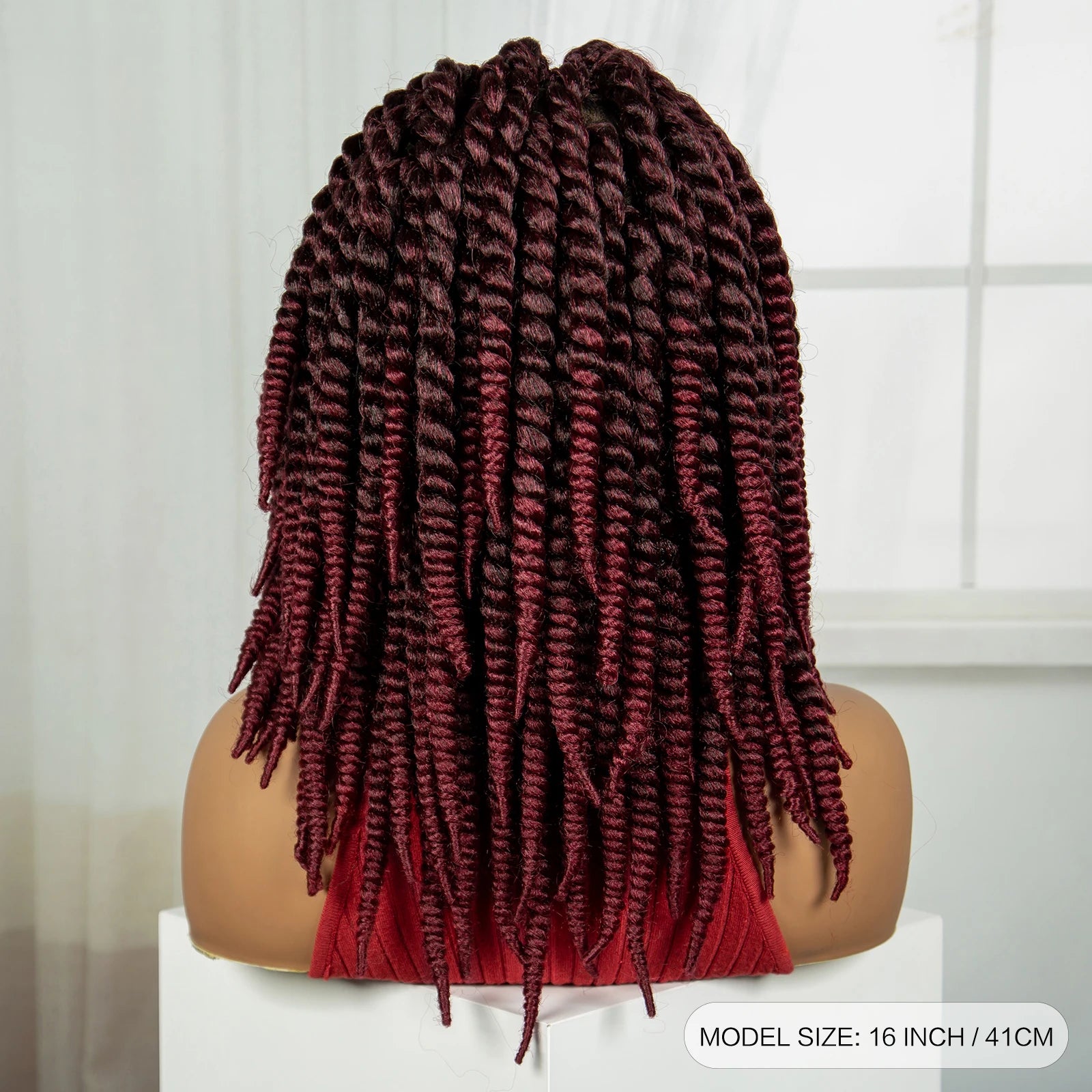 16" Knotless Box Twist Braids Wig | Full Lace | Baby Hair Luxegan