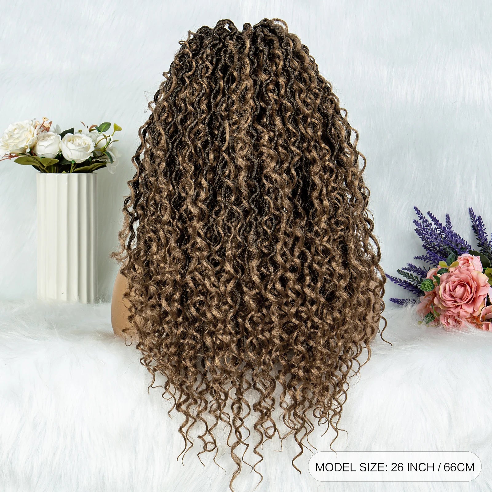 Lightweight Curly End Box Braids Wig | Lace Front Cornrows & Baby Hair Luxegan