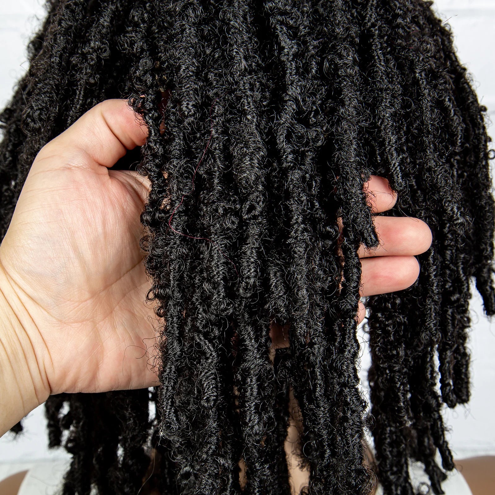 Burgundy Short Faux Locs Wig | Knotless Braids | Synthetic Lace Front | With Baby Hair | For Women