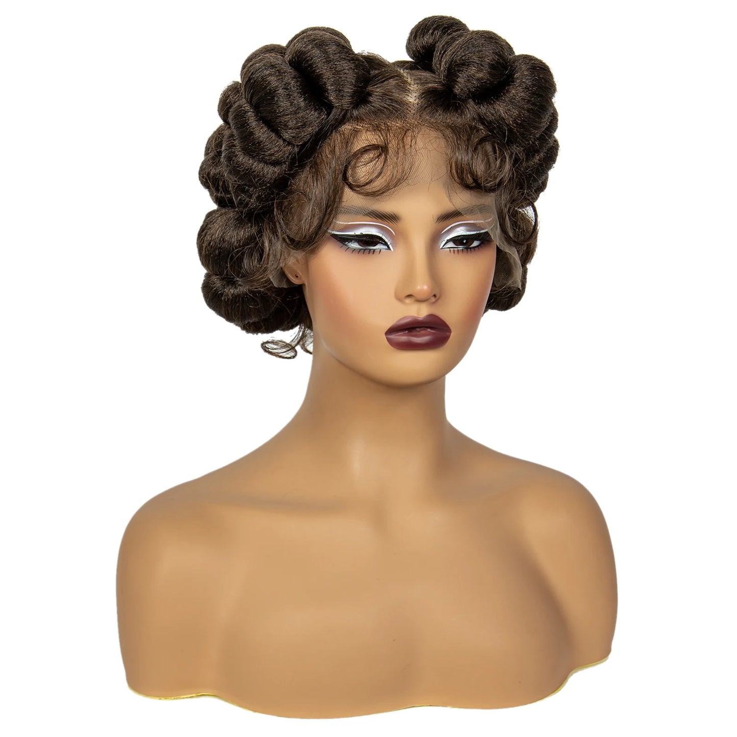 Ginger Orange Bantu Knotless Braids Wig | Full Lace | Short Bob | 350# Luxegan