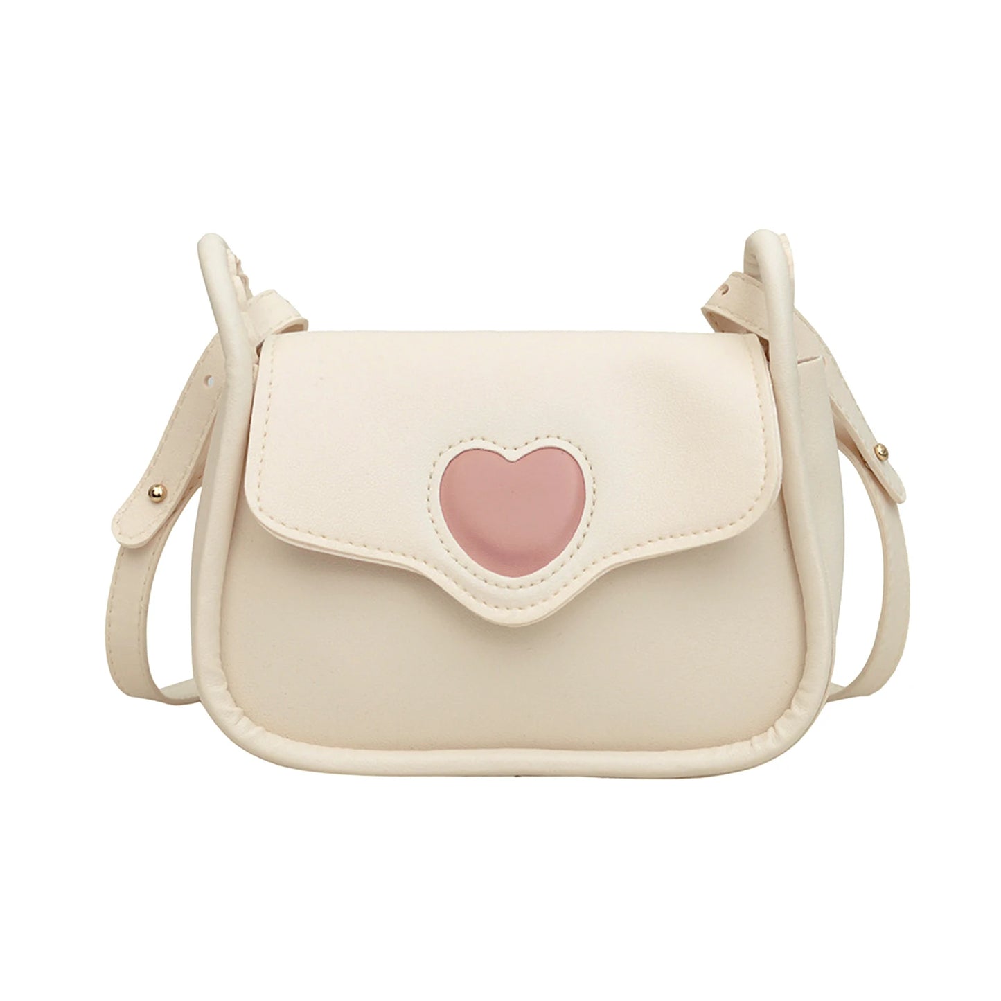 Retro Saddle Messenger Bag | PU Leather Underarm Handbag with Love Buckle Luxegan