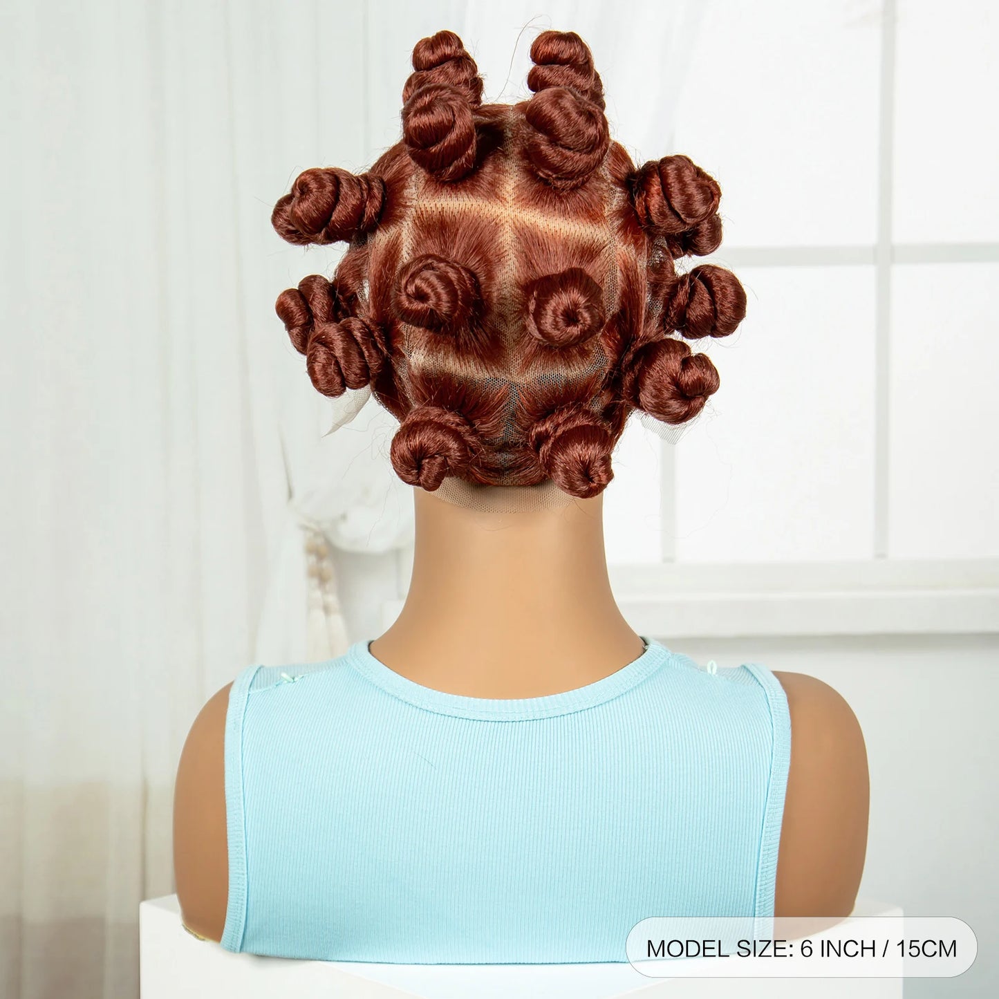 Ginger Full Lace Handmade Bantu & Dreadlock Braided Wig with Baby Hair | Synthetic Braided Wig for Black Women Luxegan