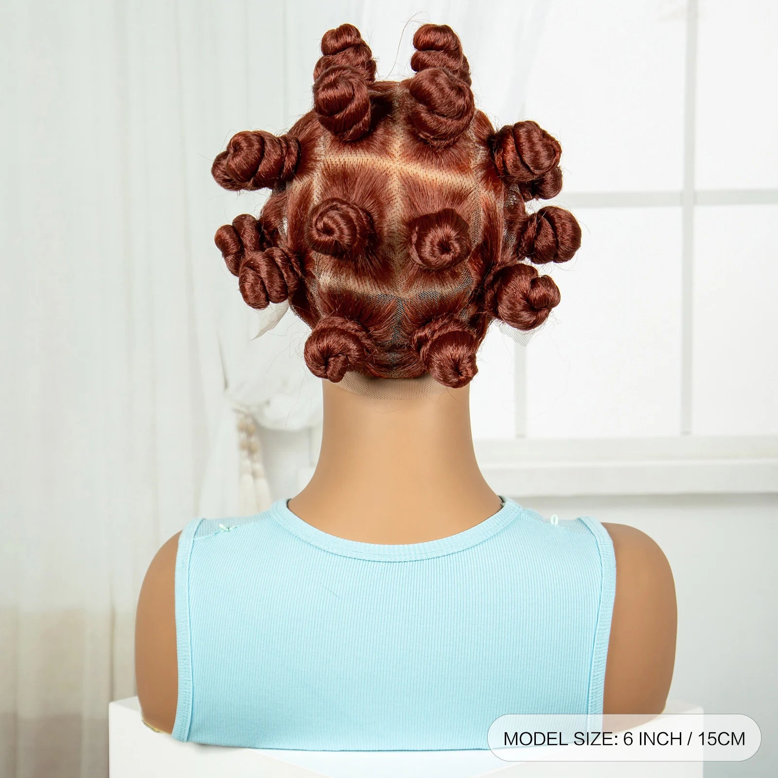 Ginger Full Lace Handmade Bantu & Dreadlock Braided Wig with Baby Hair | Synthetic Braided Wig for Black Women Luxegan