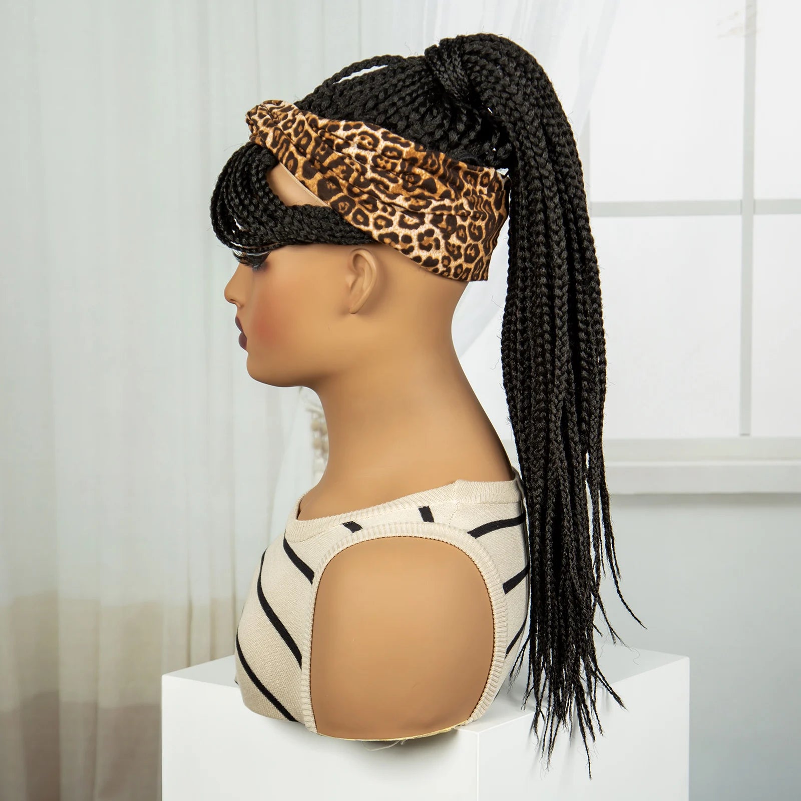 613 Blonde Ponytail Headband Braid Wig with Bangs | Knotless Style Luxegan