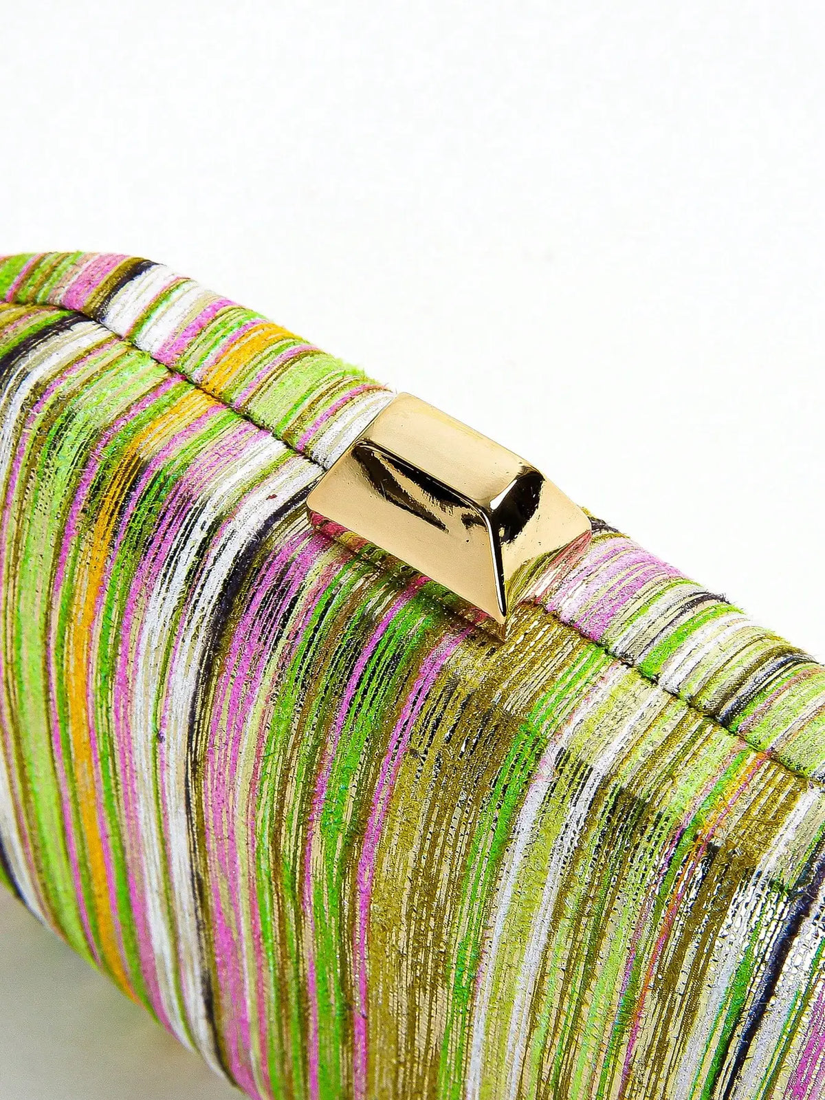 Colorful Stripe Sparkling Clutch Bag | Fashionable Rainbow Design Crossbody Purse | Sparkling Multi-Color Party Handbag | Trendy Striped Evening Bag with Chain Strap Luxegan
