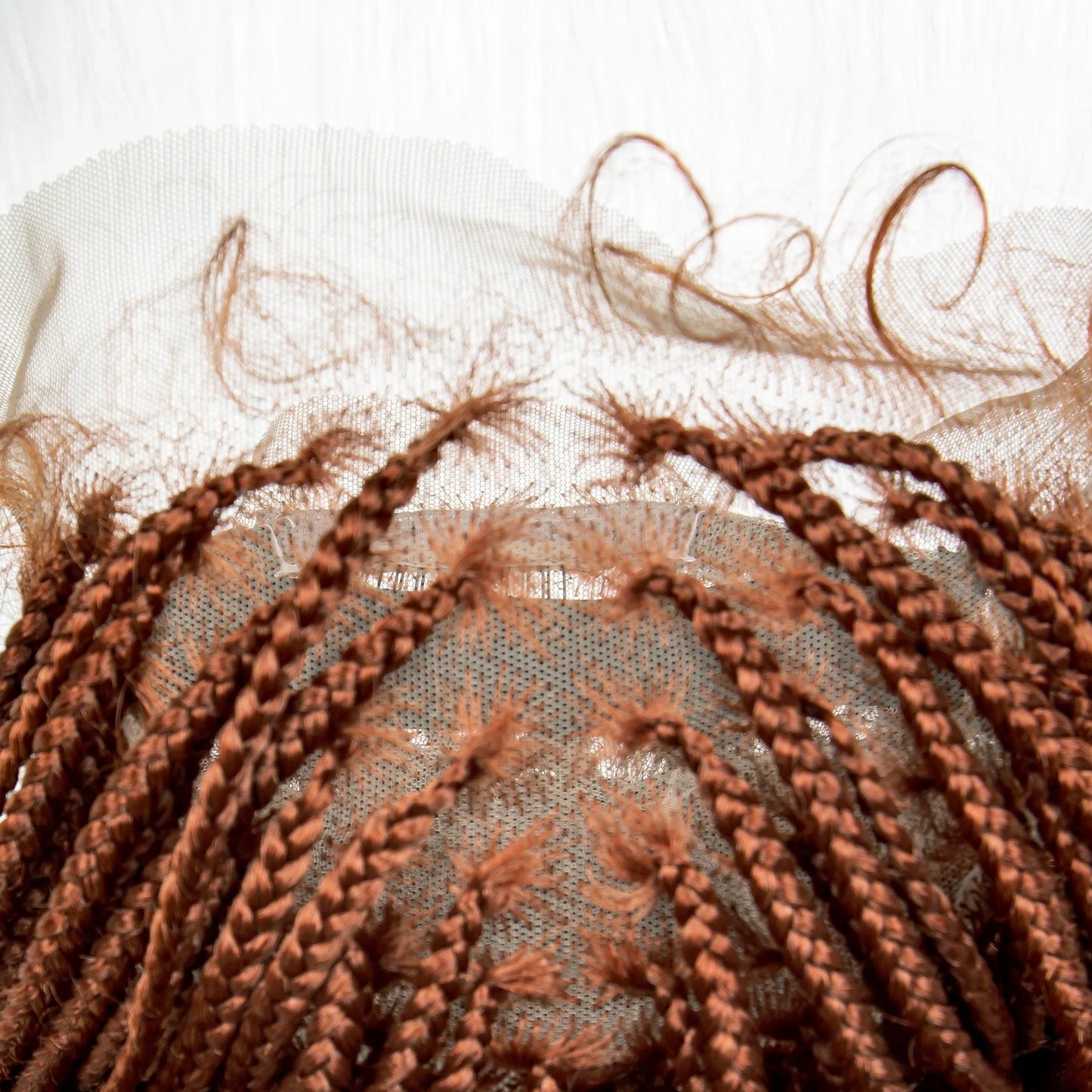 Ginger Faux Locs & Knotless Box Braids Wig | HD Full Lace Synthetic Braided Wig | Transparent Lace | Black Women