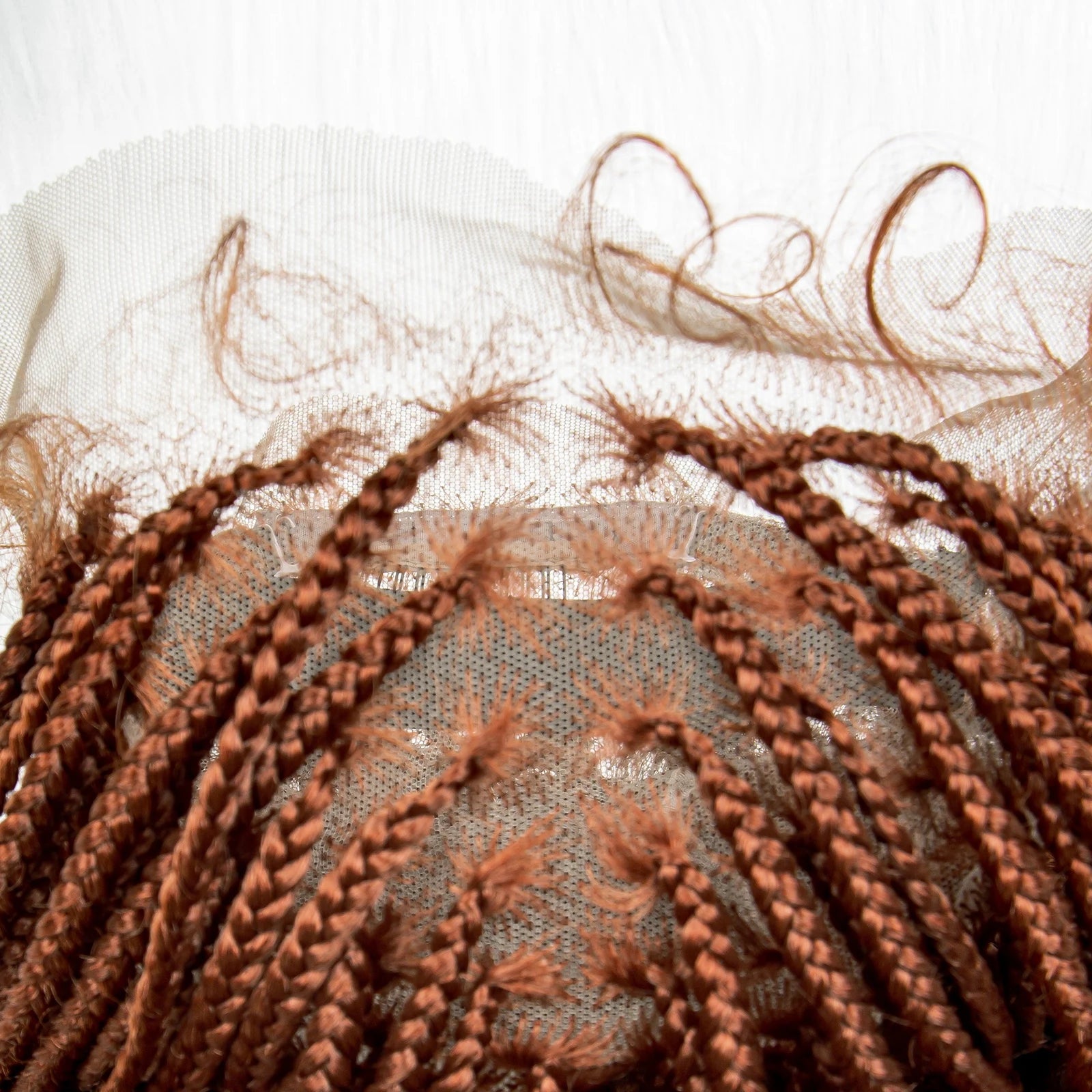 Ginger Faux Locs & Knotless Box Braids Wig | HD Full Lace Synthetic Braided Wig | Transparent Lace | Black Women