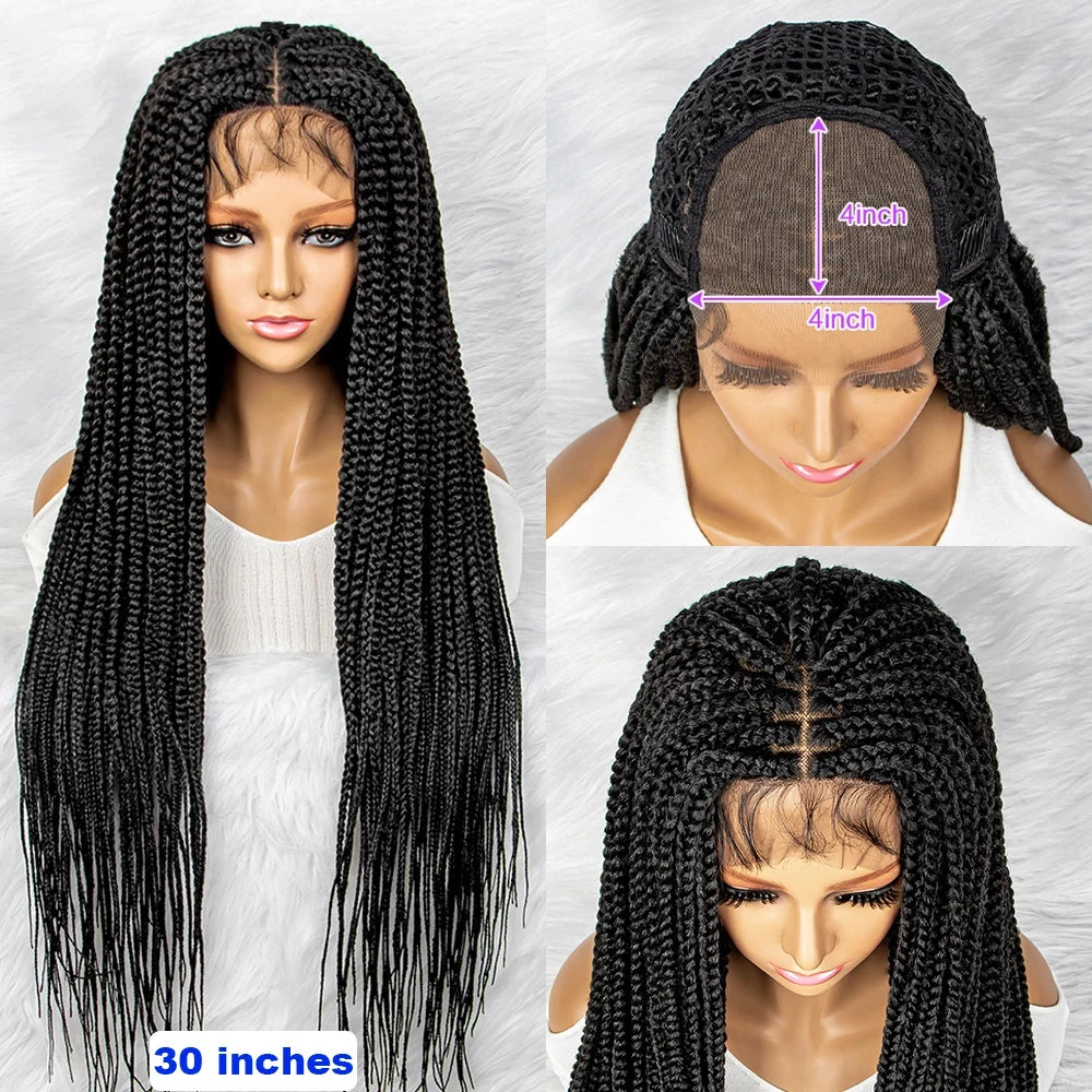 30" Box Braids Wig | 4x4 Lace Front | Braiding Hair Luxegan