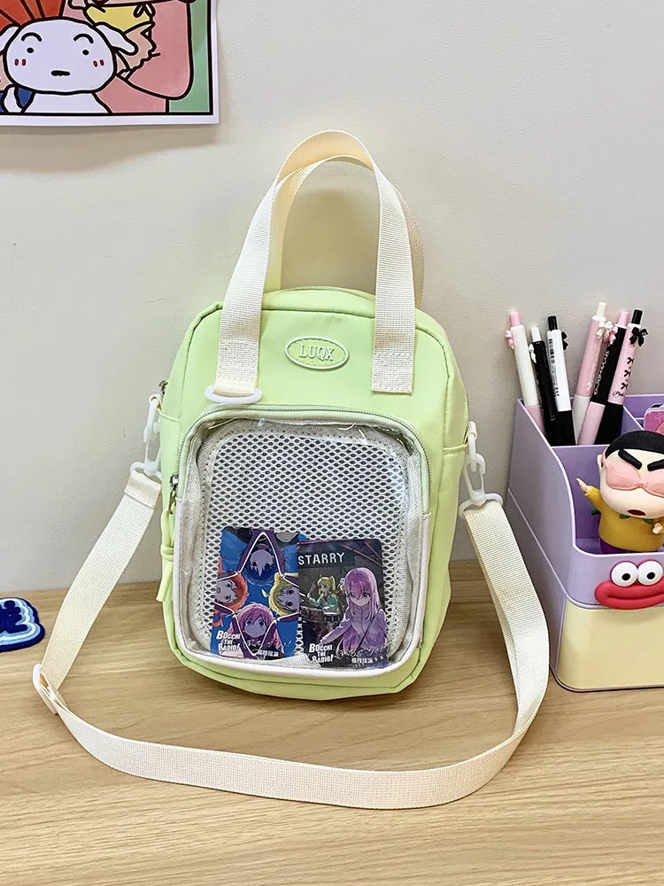 Casual Girl Ulzzang Ita Bag | Small Versatile Crossbody & Transparent Bar Chi Cute Shoulder Mobile Bag Luxegan