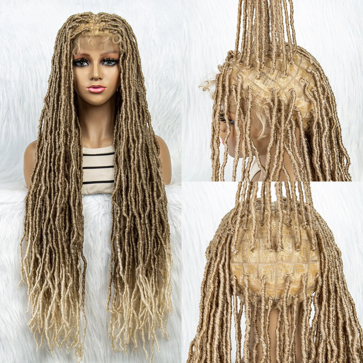 Pink & Blue Braided Wig | Full Lace Butterfly Locs & Dreadlocks