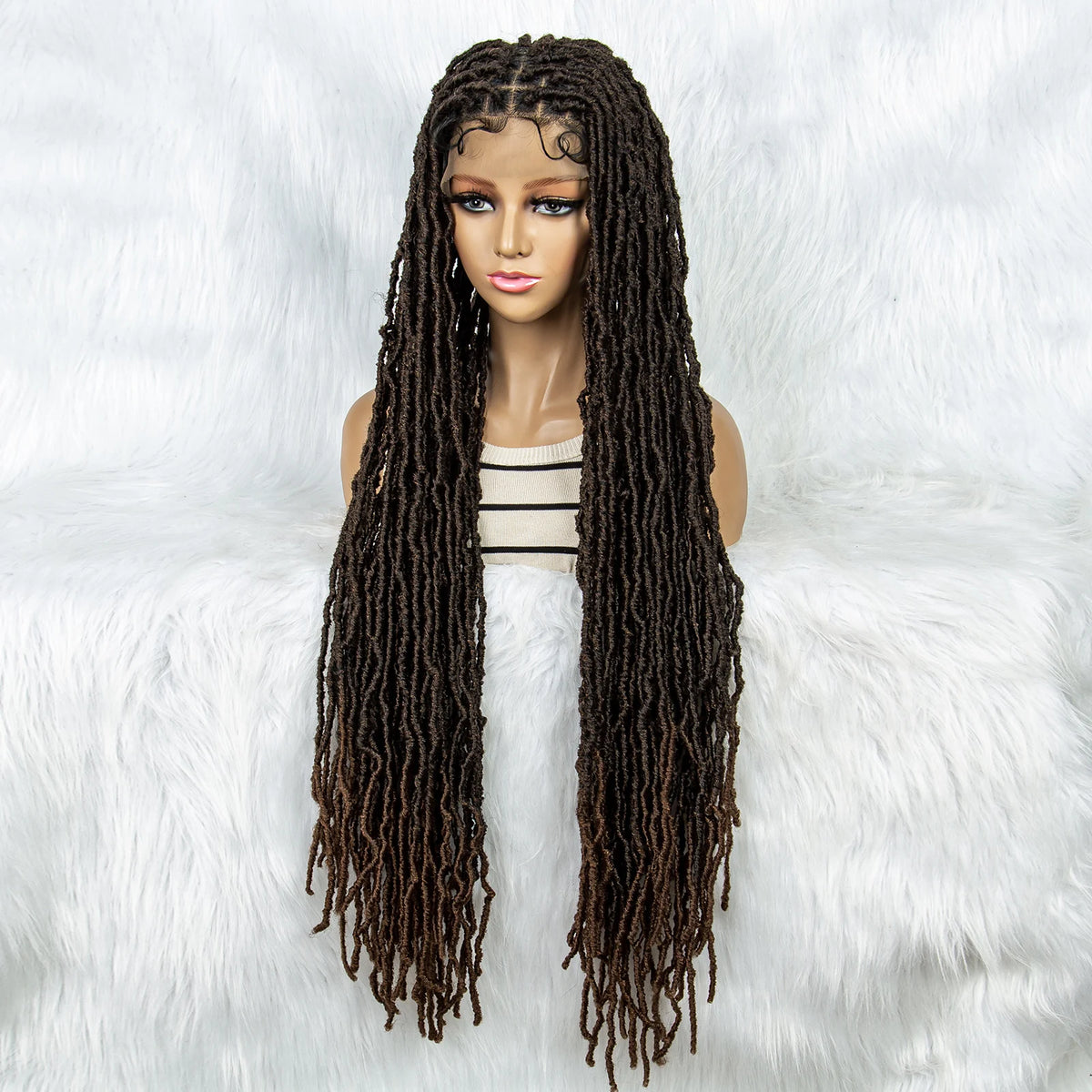 Pink & Blue Braided Wig | Full Lace Butterfly Locs & Dreadlocks