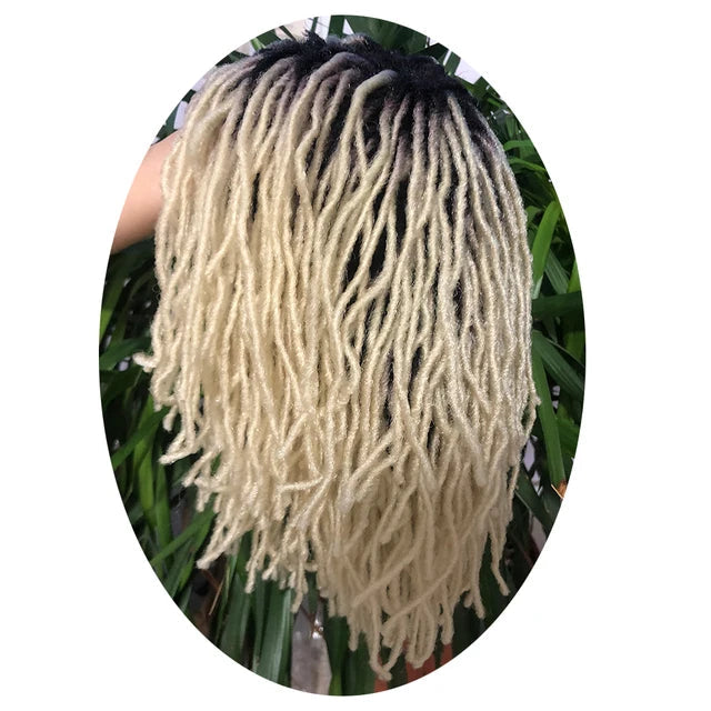 YUNRONG Dreadlock Wig For Black Women 16 inch High Temperature Fiber Dreadlock Ombre Burg Crochet Twist Hair Luxegan