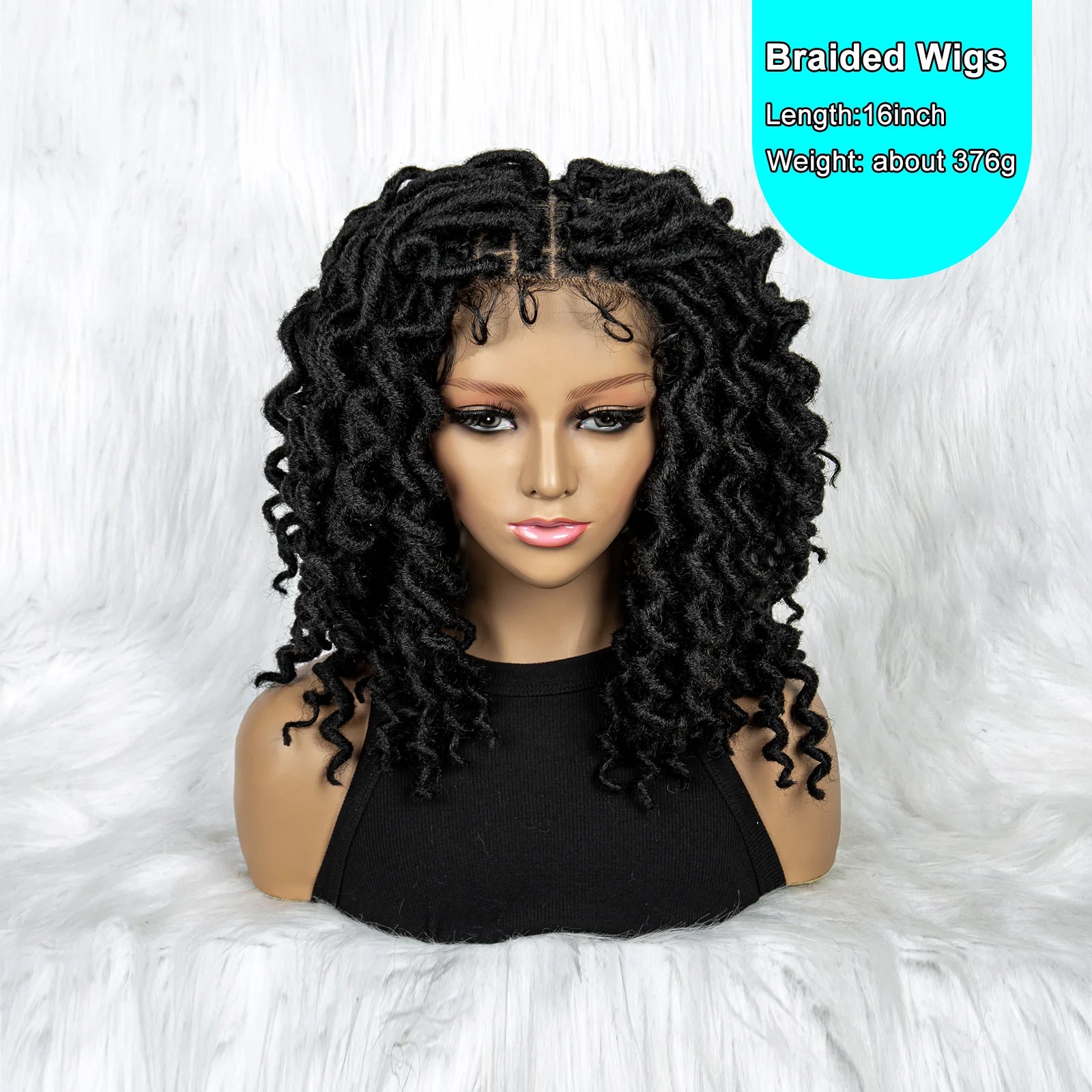16" Synthetic Dreadlocks Braided Wig | Full Lace Crochet Style Luxegan