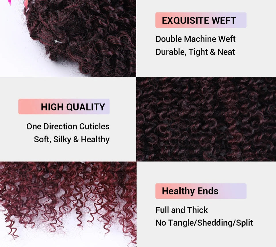 18" Afro Kinky Curly Crochet Hair | Ombre Passion Twist Braids | 60 Strands/Pack | Heat Resistant