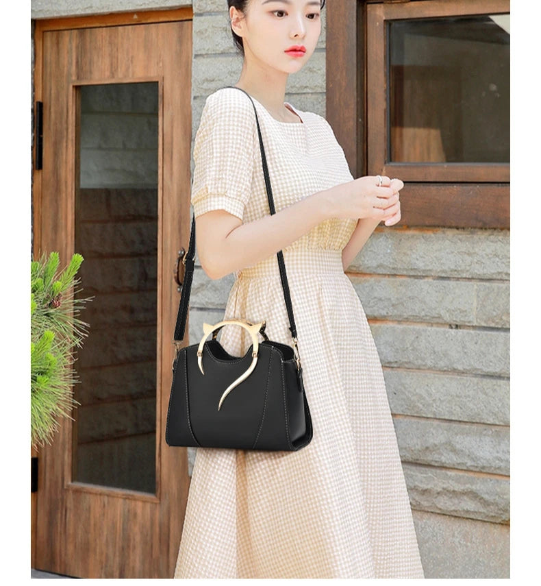 Fashion Leather Shoulder Bag & Chain Purse for Women | Small Crossbody & Trendy Underarm Bag (Square Satchel Handbag) Luxegan