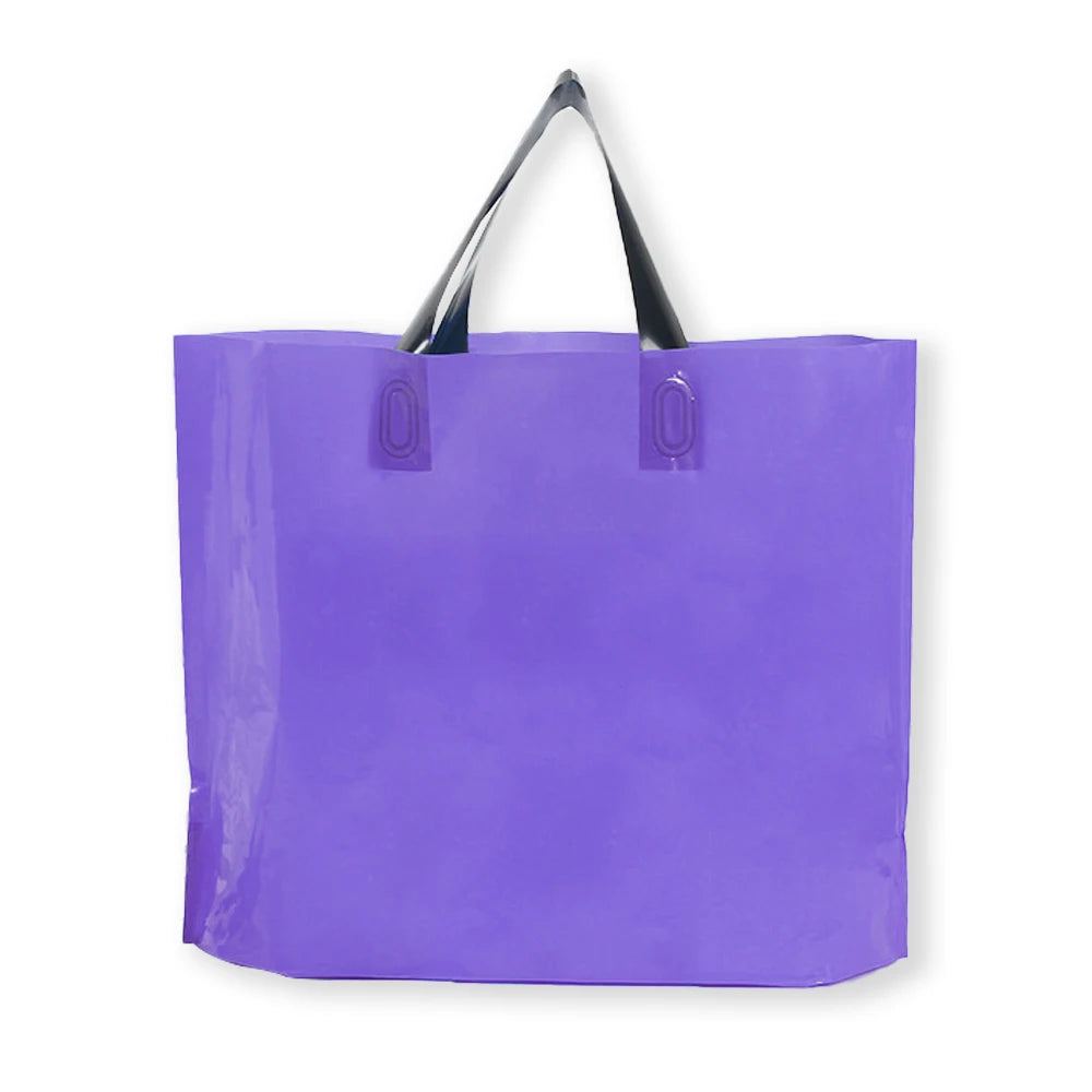 Custom Logo Plastic Shopping Bags | Personalized Small Business Boutique Retail Bags | Premium Gift Packaging with Handles for Parties, Weddings, and Events (20/50pcs Sets) Luxegan