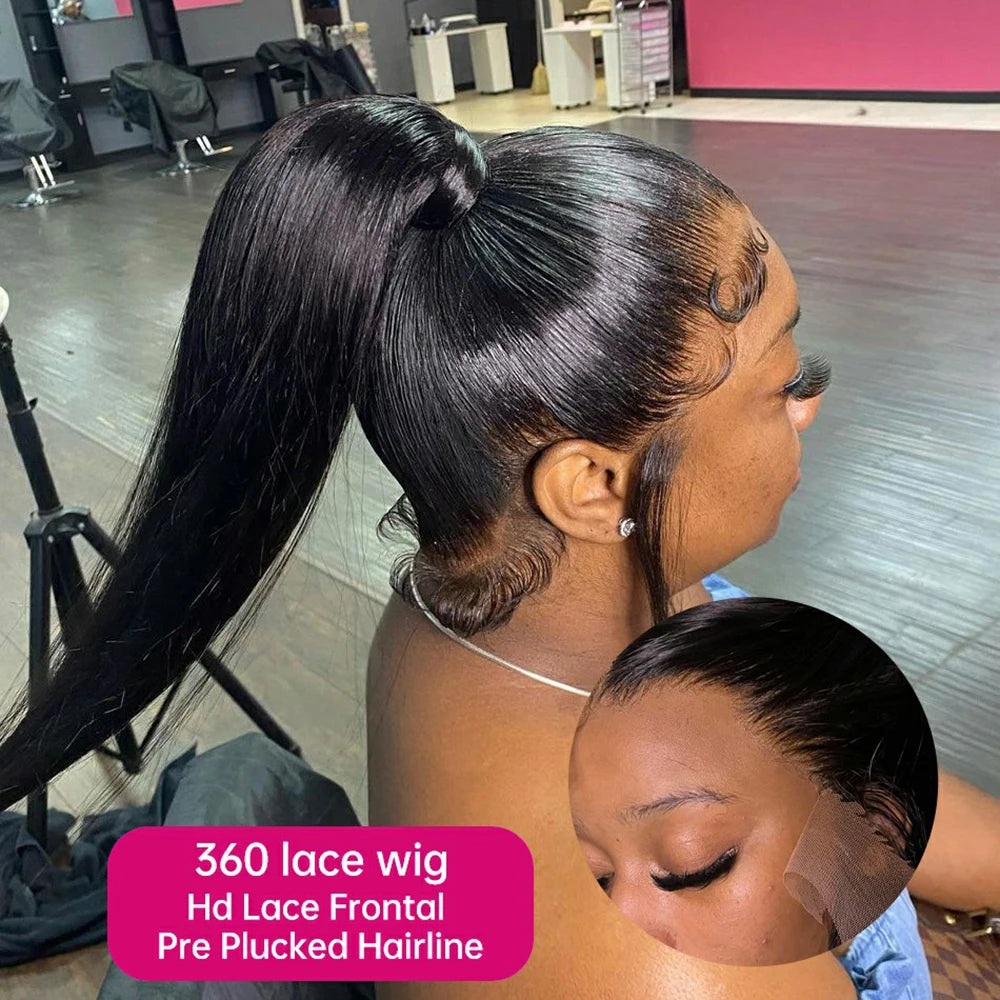 360 Lace Wig | Brazilian Bone Straight Hair | 13x6 & 13x4 Lace Frontal Wigs | 30-36 Inches