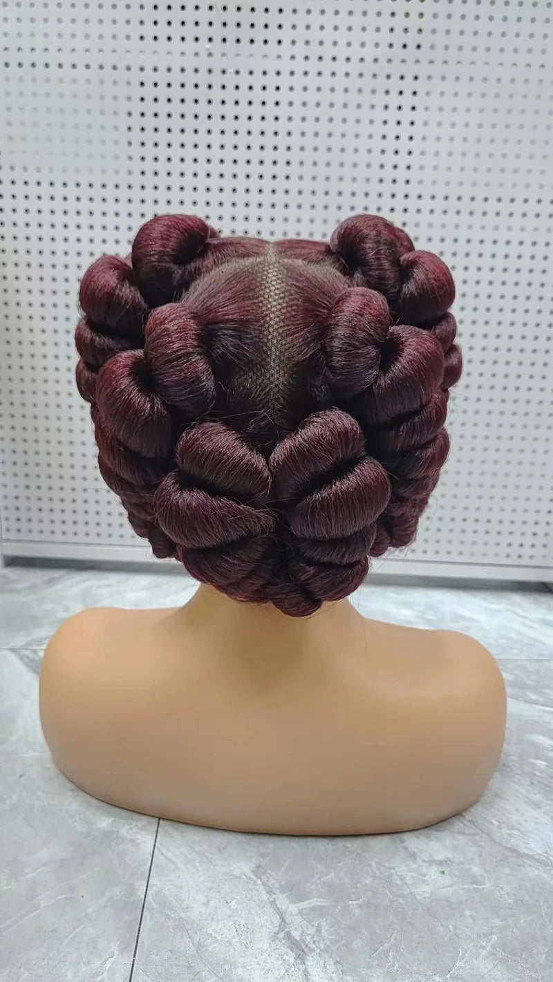 HD Full Lace Knotless Box Braids Wig | Handmade | Kanekalon Hair | Light Brown Lace | Black Women