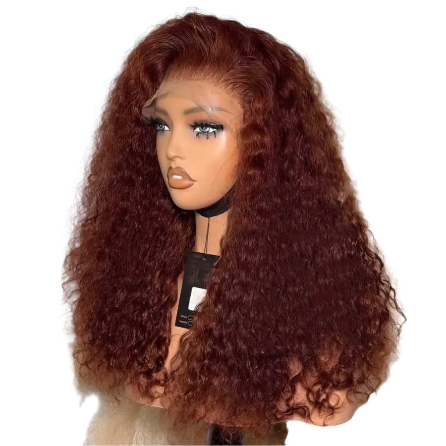 Honey Blonde Ombre Burmese Curly HD Lace Front Wig | 250% Density Human Hair | Ready-to-Wear Luxegan