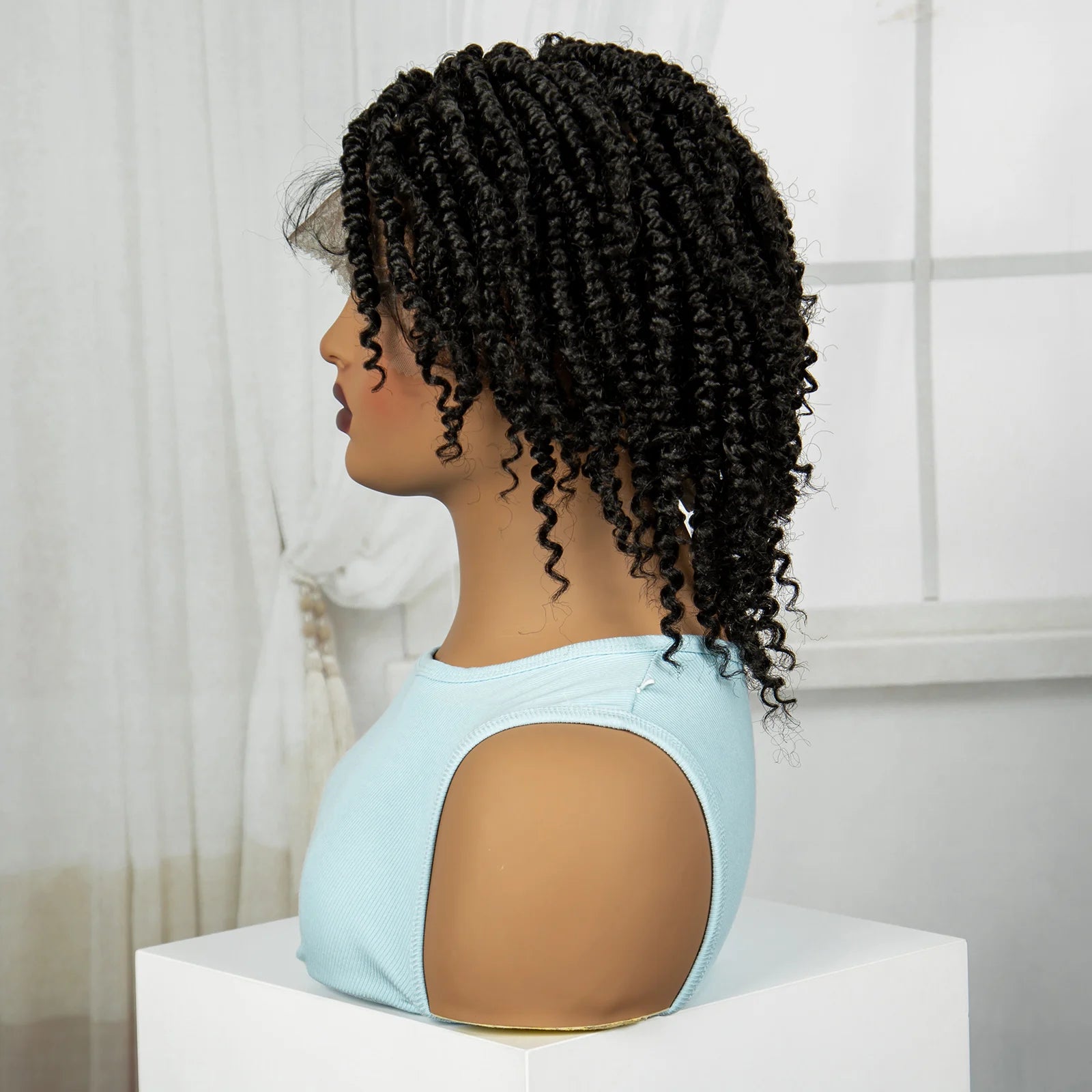 10" Natural Twist Braids Wig | Full Lace | Baby Hair | Short Braided Style Luxegan