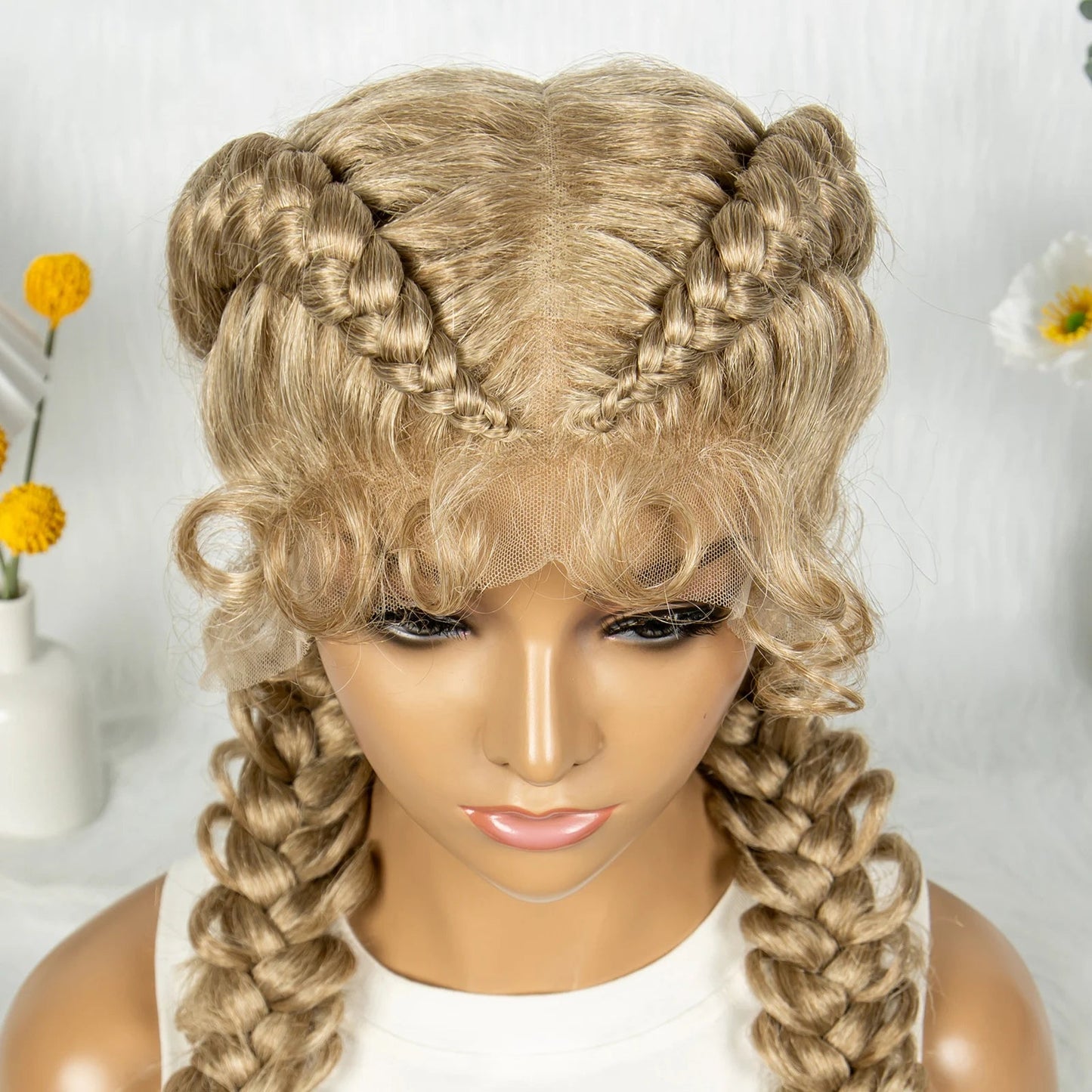 36" Twisted Braids Lace Front Wig | 13x1 | Senegalese Twist | Baby Hair | Handmade Synthetic Braids Luxegan