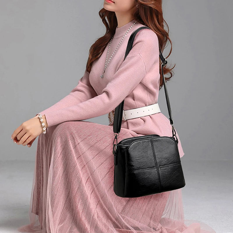 Soft PU Leather Retro Bucket Bag | Small Crossbody & Shoulder Bag Luxegan