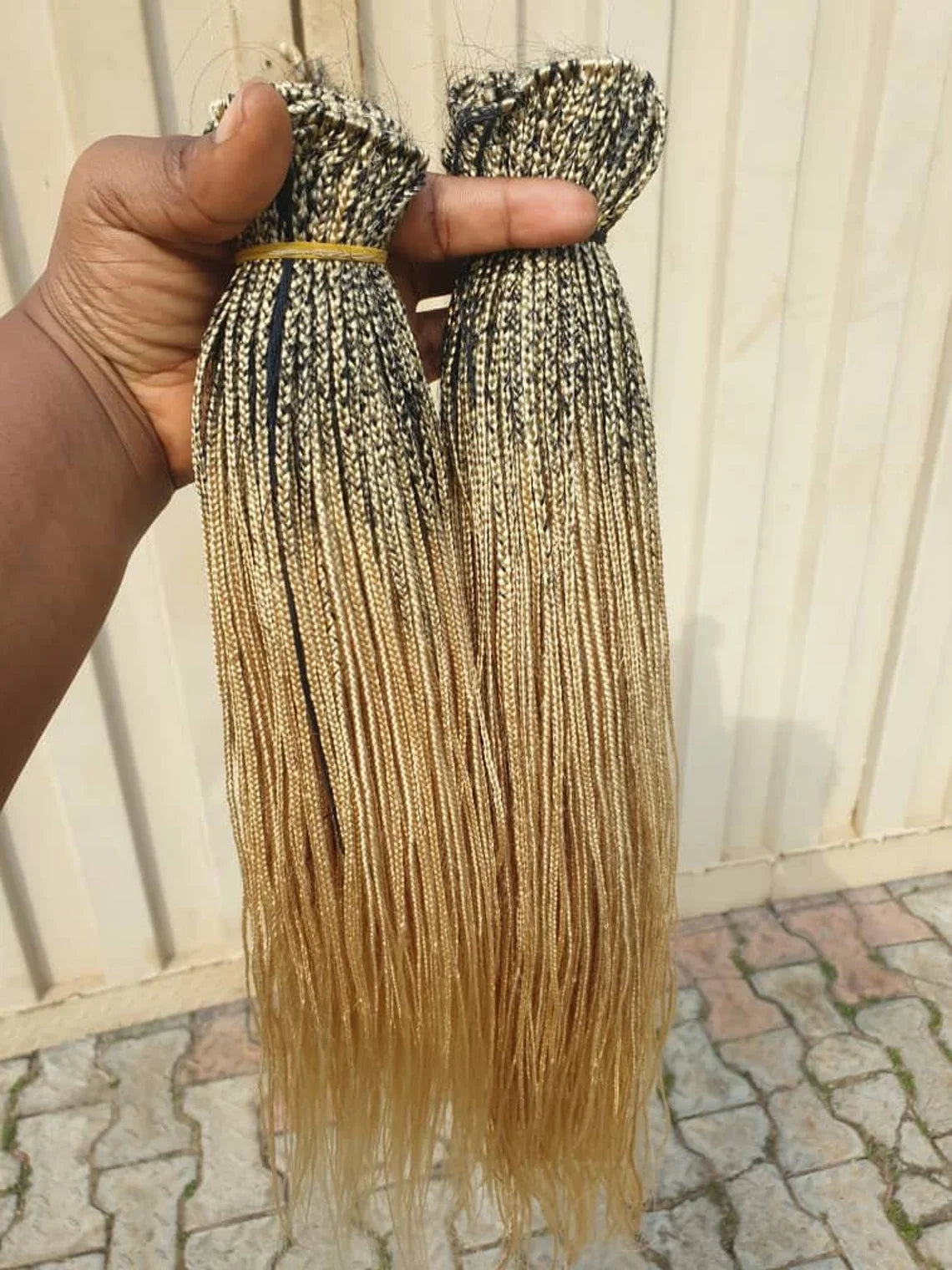 Micro Braids Sew-In Bundles - Black Ombre Braiding Hair for Lace Wigs - 60 Strands/Pack