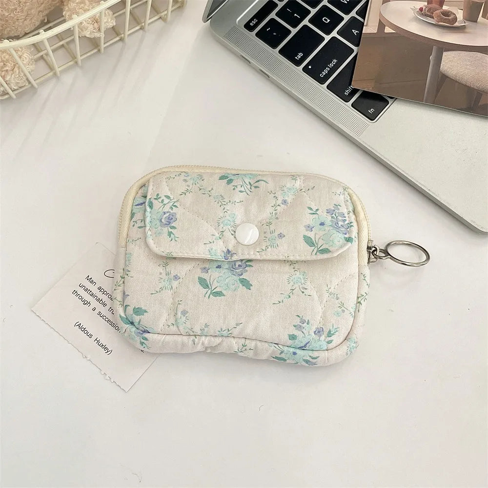 Kawaii Floral Coin Purse | Multifunctional Small Zipper Bag Luxegan